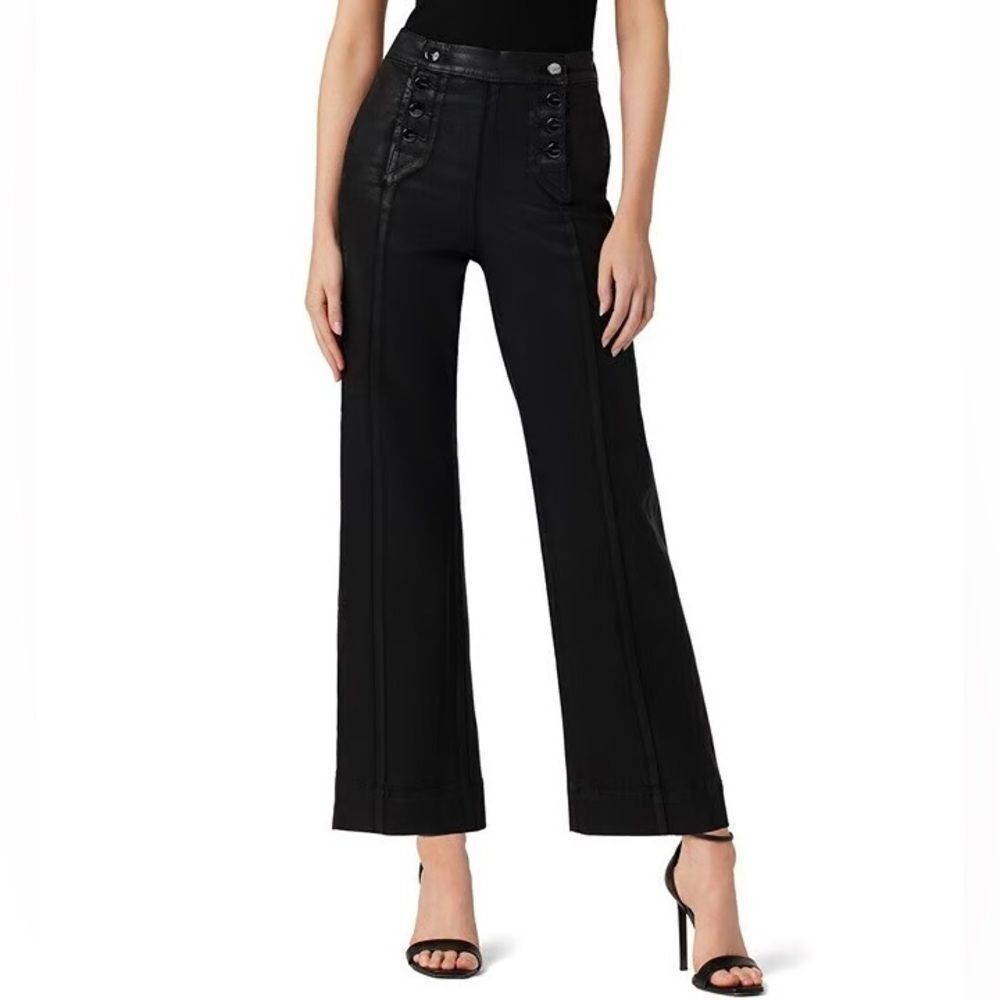 JOE'S Jeans Savannah Black Wide Leg Jean Coated Size 24